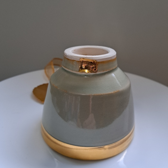 Pauline Pelletier gold-rimmed  green ceramic bowl - Picture 6 of 6